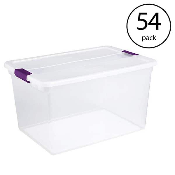 Sterilite 66-Qt. Clear View Latch Box Storage Tote Container-(54 Pack)
