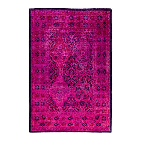 Fine Vibrance Pink 4 ft. x 6 ft. Solid Wool Indoor Area Rug