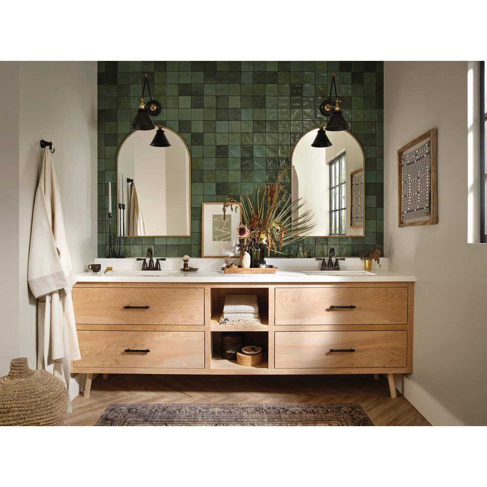 Mediterranean Bronze Two-Handle High Arc Bathroom Faucet