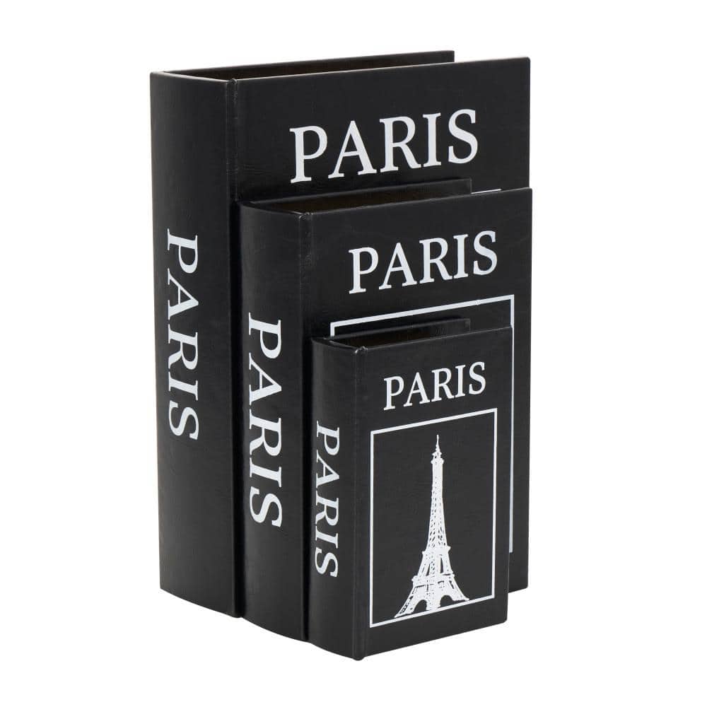 Litton Lane Rectangle Wooden Paris Storage Eiffel Tower Box (Set of 3