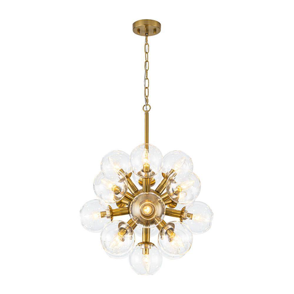 Alma 17-Light 20.9-in W Brass Sputnik Chandelier with Clear Glass for Dining Room and Living Room price history on PriceWatchPro