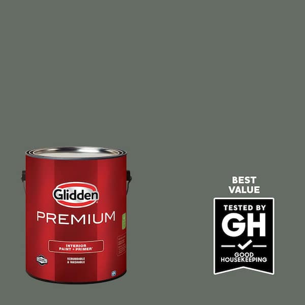 Glidden Premium 1 gal. PPG1033-6 Gunmetal Gray Satin Interior Latex Paint