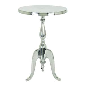 Silver Traditional Style Aluminum Table with Pedestal Base