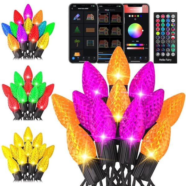 132Ft Smart String Lights 200 LED DIY Extendable C9 Color Changing APP Remote Controlled Timer Waterproof Programmable