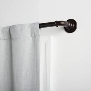 Hyde 36 in. - 72 in. Adjustable Length 1 in. Single Wrap Around Curtain Rod Kit in Matte Bronze