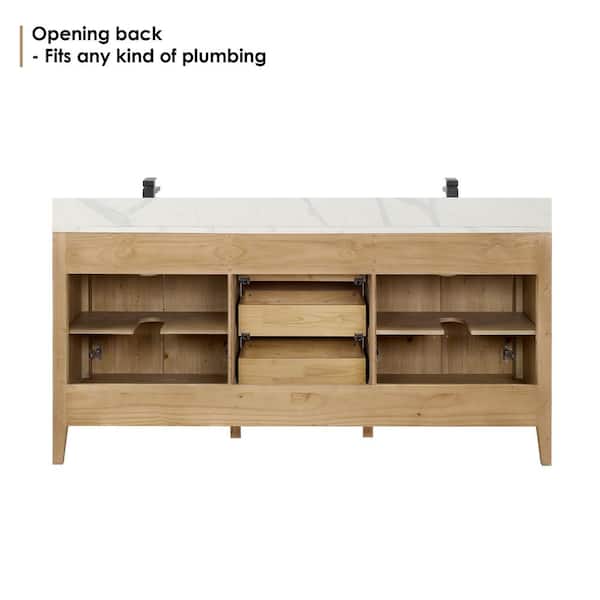 Altair Laurel 72 in. W x 22 in. D x 34 in. H Double Sink Bath