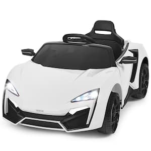 12-Volt Kids Ride On Car RC Electric Vehicle with Lights MP3 Openable Doors White