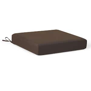 Fading Free 20 in. W. x 19.5 in. x 4 in. Brown Outdoor Patio Thick Square Lounge Chair Seat Cushion Set 2-Pack