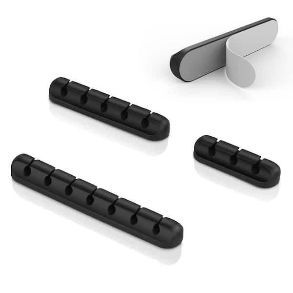 3 Pieces Cable Clips Cord Management Organizer, Silicone Adhesive Hooks Wire Holder USB Power Charging Accessory