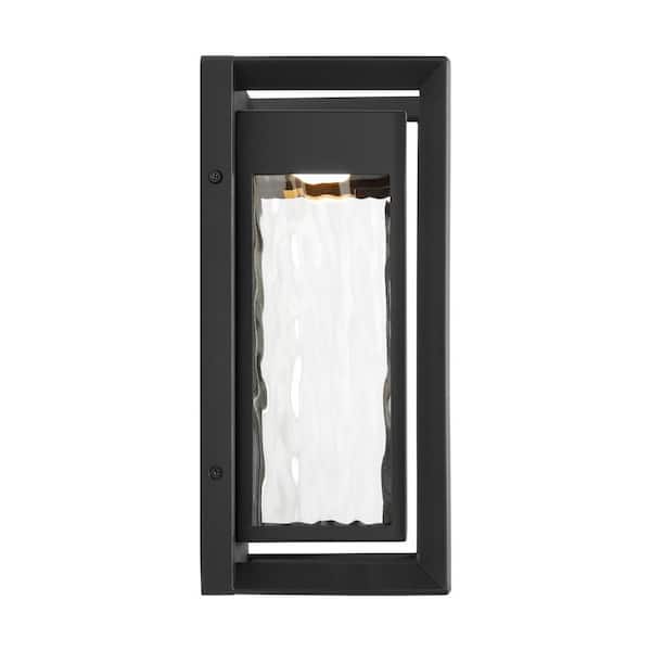 Generation Lighting - Studio Urbandale Small 1-Light Textured Black Outdoor Integrated LED Wall Lantern Sconce