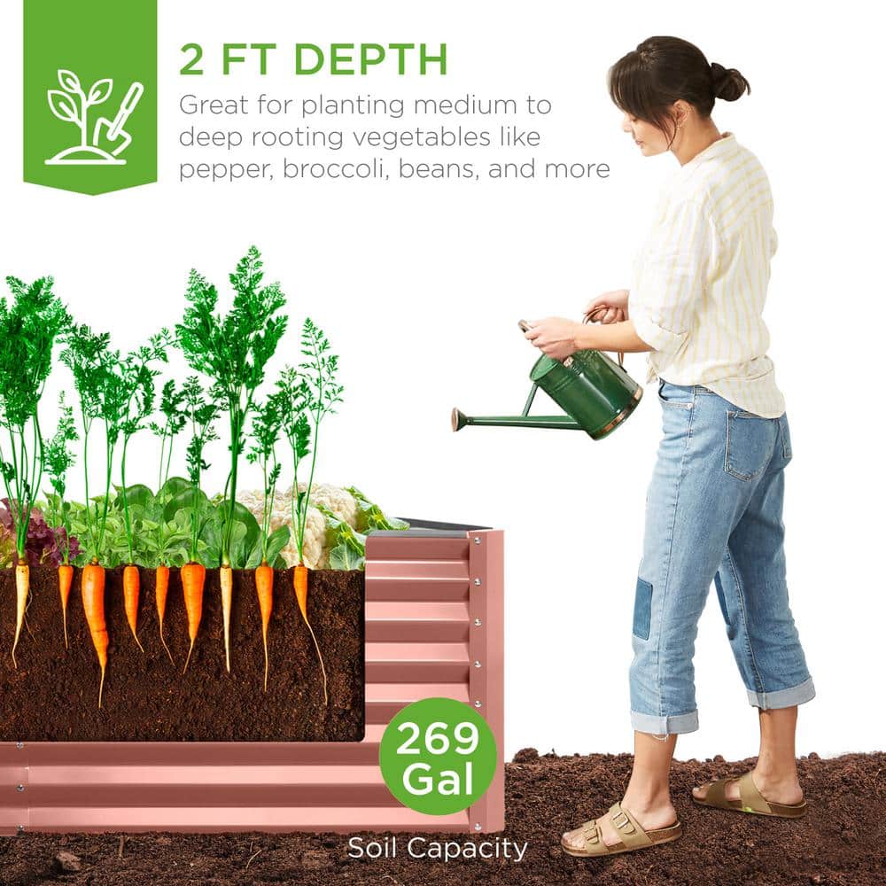 Terracotta 6x3x2ft Outdoor Metal Raised Garden Bed