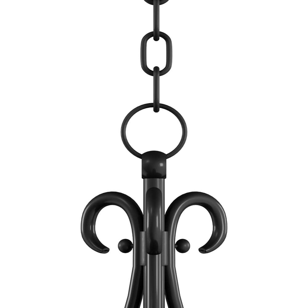 Textured Black 3-Light Pendant with Alabaster Glass Shades