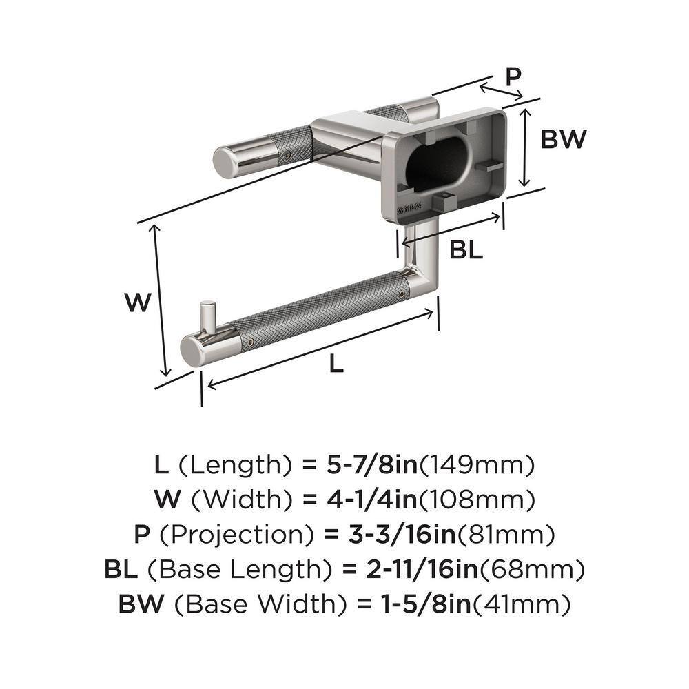 Polished Nickel and Stainless Steel Single Post Toilet Paper Holder