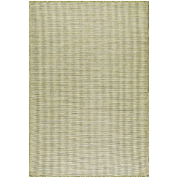 Nourison Positano Green 4 ft. x 6 ft. Solid Contemporary Indoor/Outdoor Area Rug