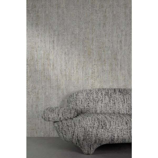 Walls Republic Taupe and Gold Beaded Metallic Print Non-Woven