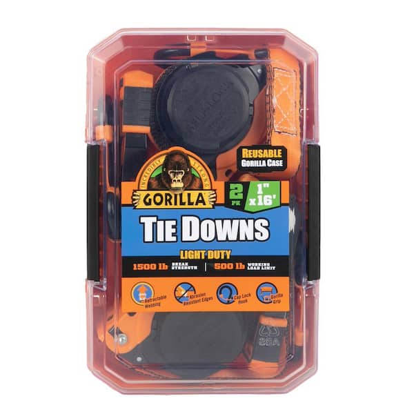 16 ft. x 1 in. Light Duty Tie Down Ratchet Strap (2-Pack)