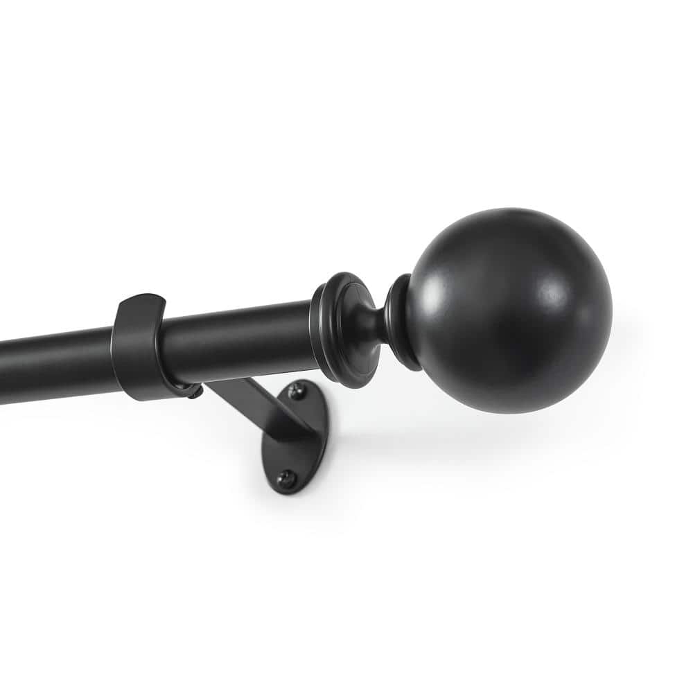 "Home Cordelia Single Curtain Rod with Globe Ball Finial, Antique Black - 32""W x 78""L" price history on PriceWatchPro