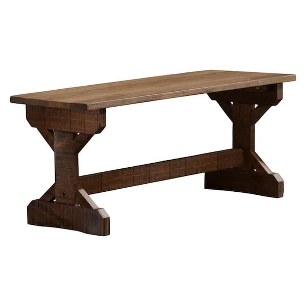 Unbranded 46.25in. Wood Outdoor Ottoman, Garden Farmhouse Bench, Indoor and Outdoor Accent, Walkway, Gardens, Patio, Porch, Walnut