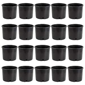11 in. W x 21 in. H 5 Gal. Premium Nursery Black Plastic Planter Garden Grow Pots (Set of 20)