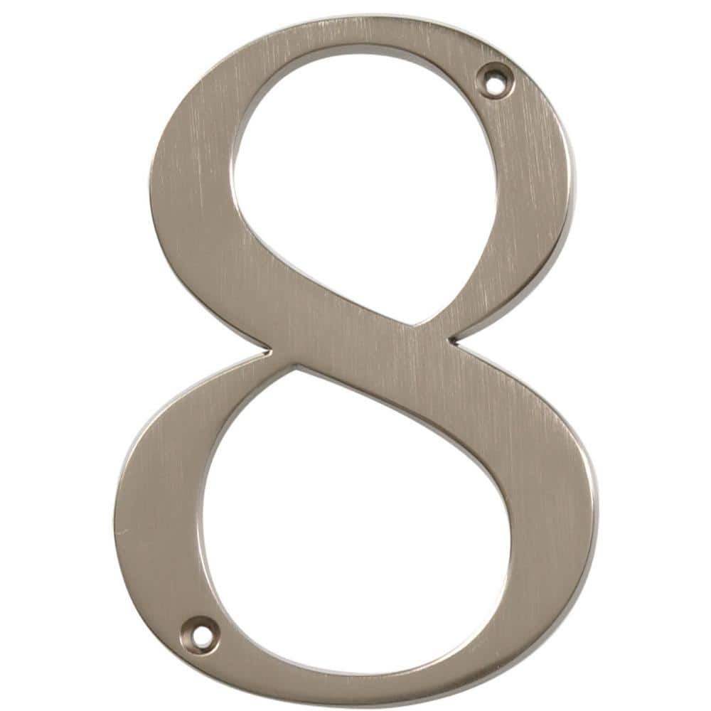 4 in. Satin Nickel Flush Mount Metal House Number 8 price history on PriceWatchPro