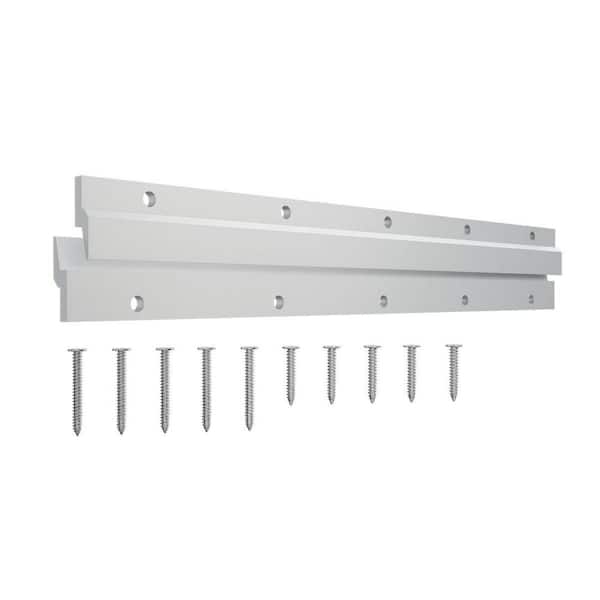 SteelTek Shutter French Cleat Bracket, 14 1/2 in. W with 5 Screw Holes (Sold as 2-Piece Set), Aluminum