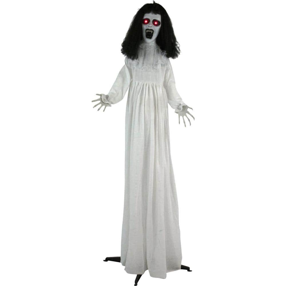 Haunted Hill Farm 71 in. Motion Activated Flashing Red Eyes Life-Size Animatronic Bride