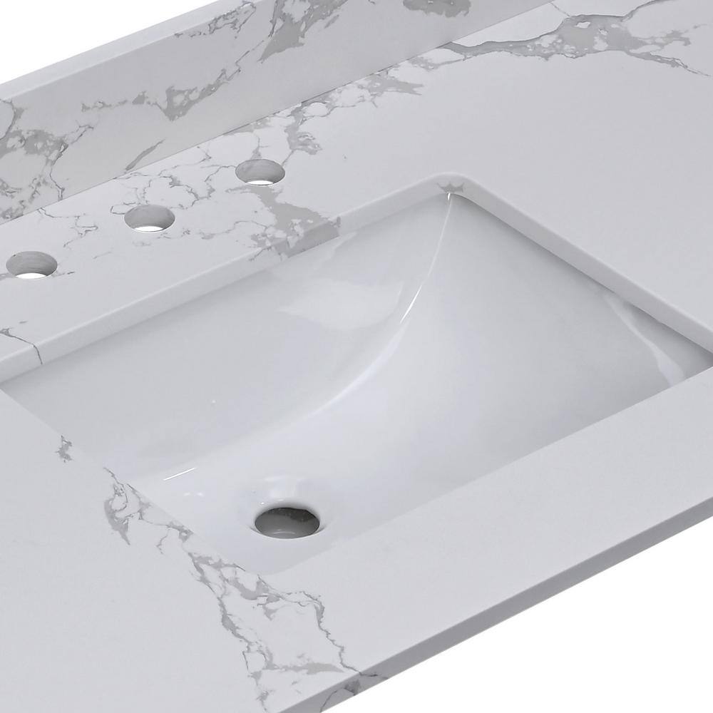 18.5"x14" White Ceramic Rectangular Undermount Bathroom Sink with Overflow