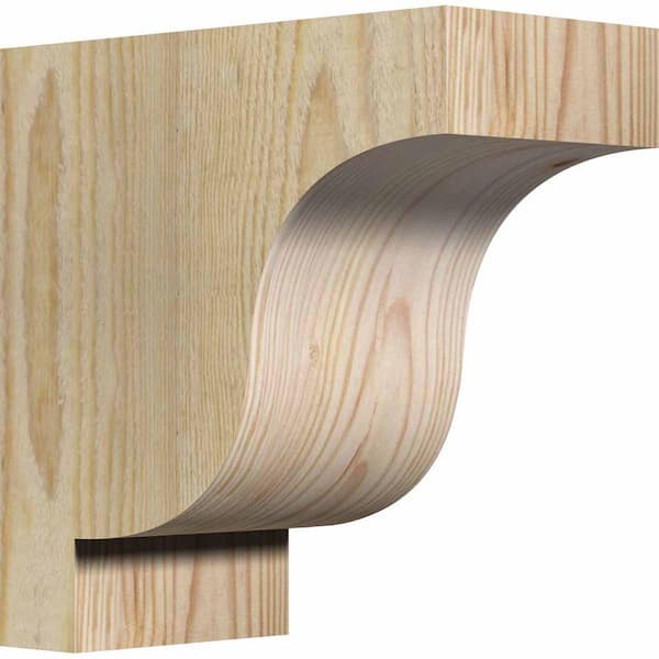 Ekena Millwork 4 in. x 8 in. x 8 in. Douglas Fir Newport Rough Sawn Corbel