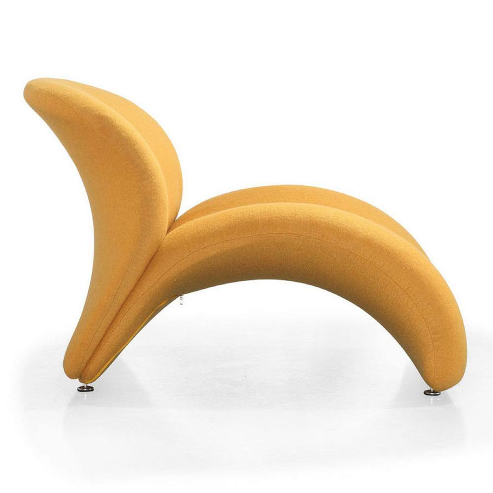 Geometric Yellow Metal Accent Chair with Wool Blend