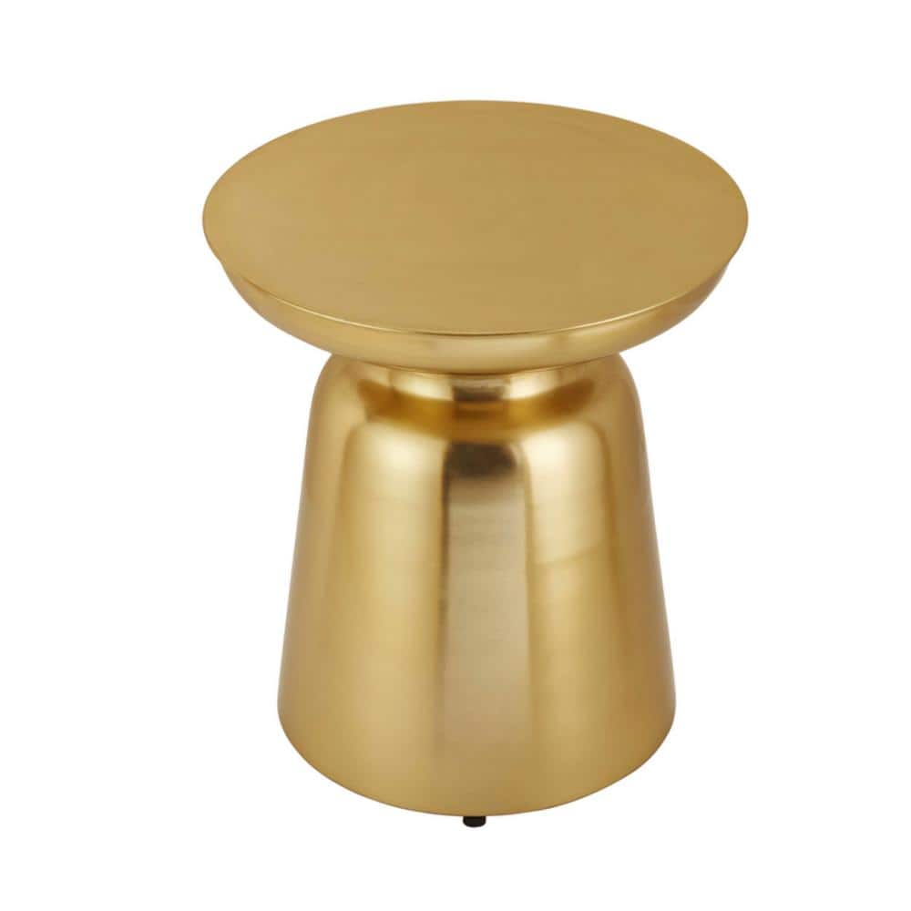Round Gold Metal Accent End Table for Living Room