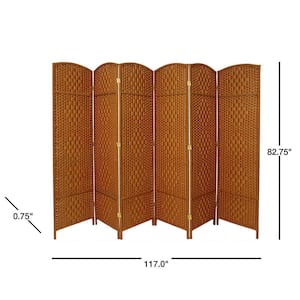 7 ft. Dark Beige 6-Panel Room Divider