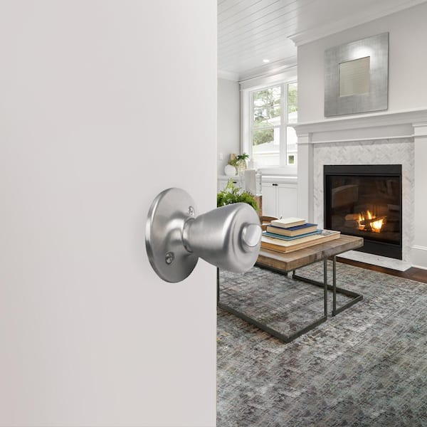 Tulip Satin Nickel Privacy Bed/Bath Door Knob