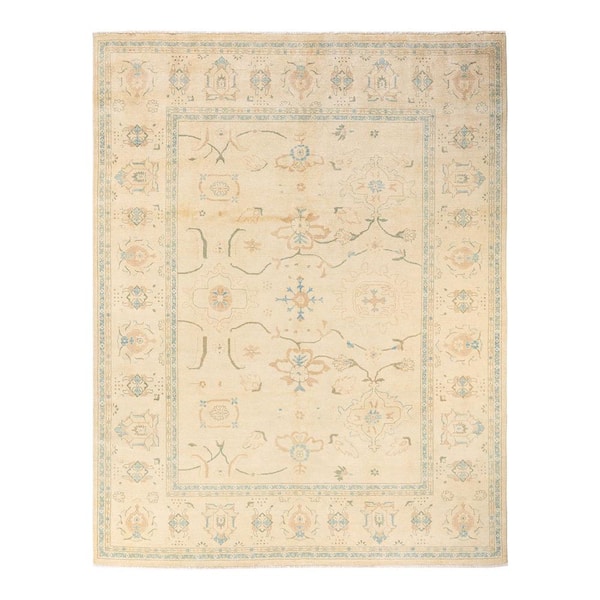 Solo Rugs Eclectic One-of-a-Kind Contemporary Ivory 8 ft. 1 in. x 10 ft. 2 in. Floral Area Rug