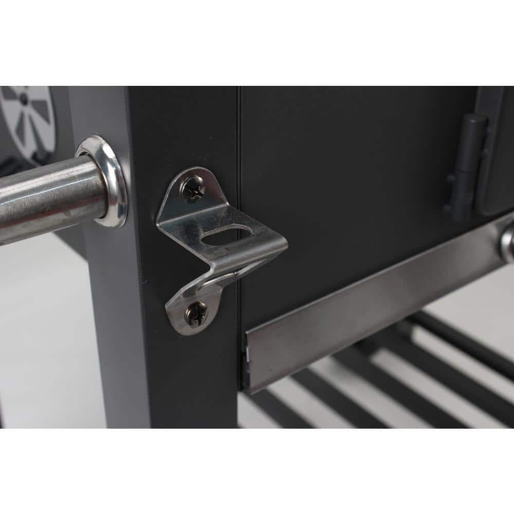 GrillFest Deluxe 24" Black Porcelain-Coated Steel Charcoal Grill