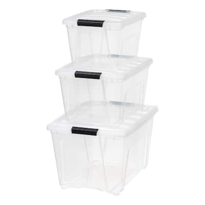 IRIS 82 Qt. Remington Weather Tight Store-It-All Storage Bin in Black ...