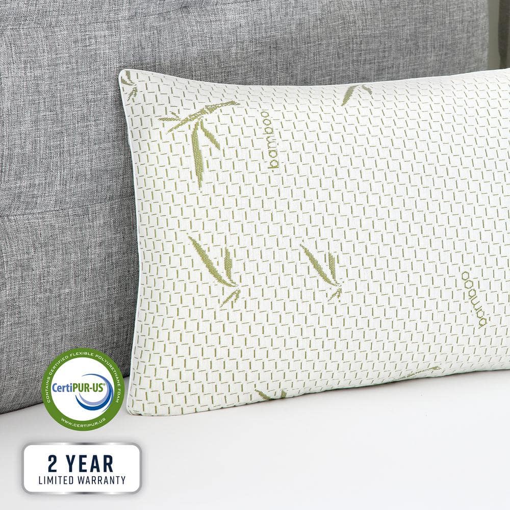 BodiPEDIC Memory Foam Cluster Bed Pillow with Rayon from Bamboo Infused Cover