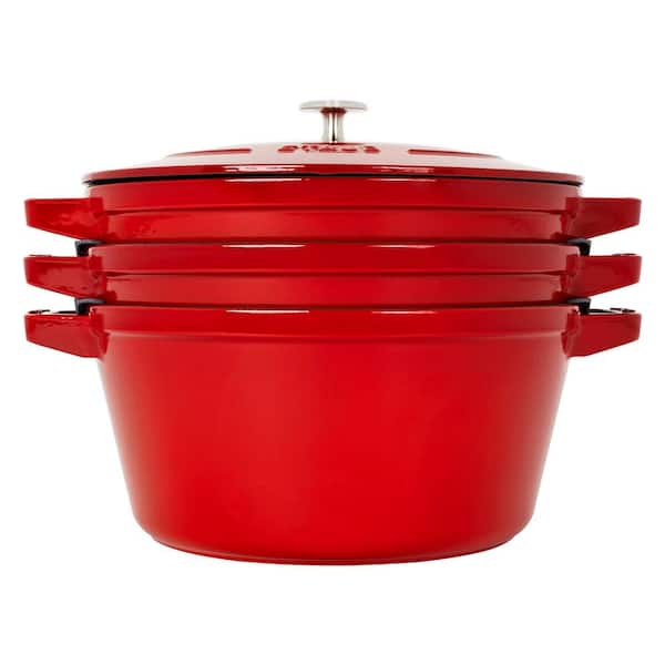 staub Stackable 4-Piece Cast Iron Set - Cherry 1021321 - The Home