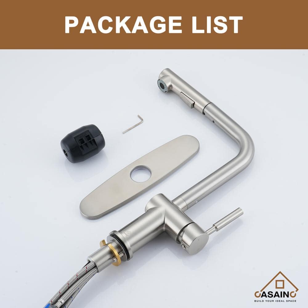 Brushed Nickel Single-Handle Pull-Out Spray Kitchen Faucet