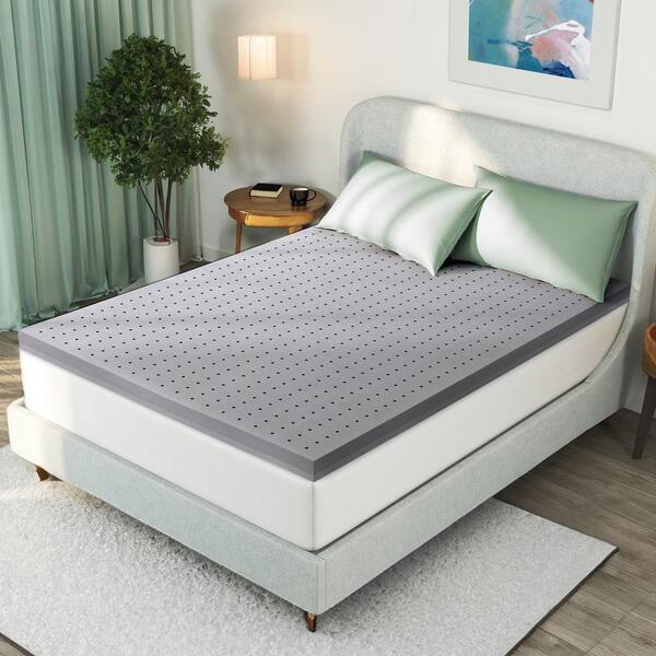 Maxzzz Firm 4 in. Twin Bamboo Charcoal Memory Foam Mattress Topper