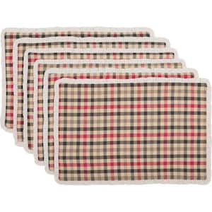 Hollis 18 in. x 12 in. Multi Red Green Ivory Cotton Checkered Placemat Set of 6