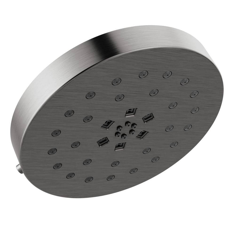 4-Spray Patterns 1.75 GPM 8 in. Wall Mount Fixed Shower Head with H2Okinetic in Lumicoat Black Stainless price history on PriceWatchPro