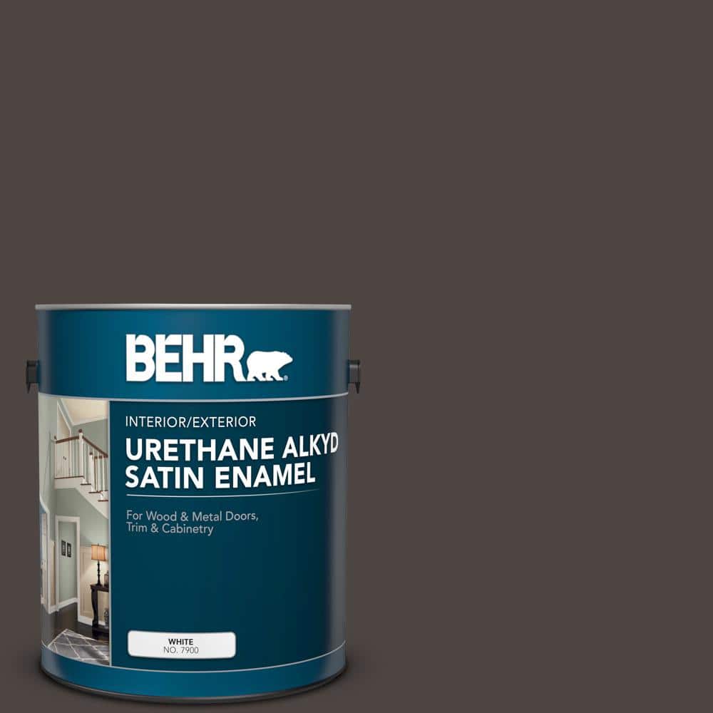 Behr 1 Gal Sc 104 Cordovan Brown Urethane Alkyd Satin Enamel Interior Exterior Paint 793001 The Home Depot