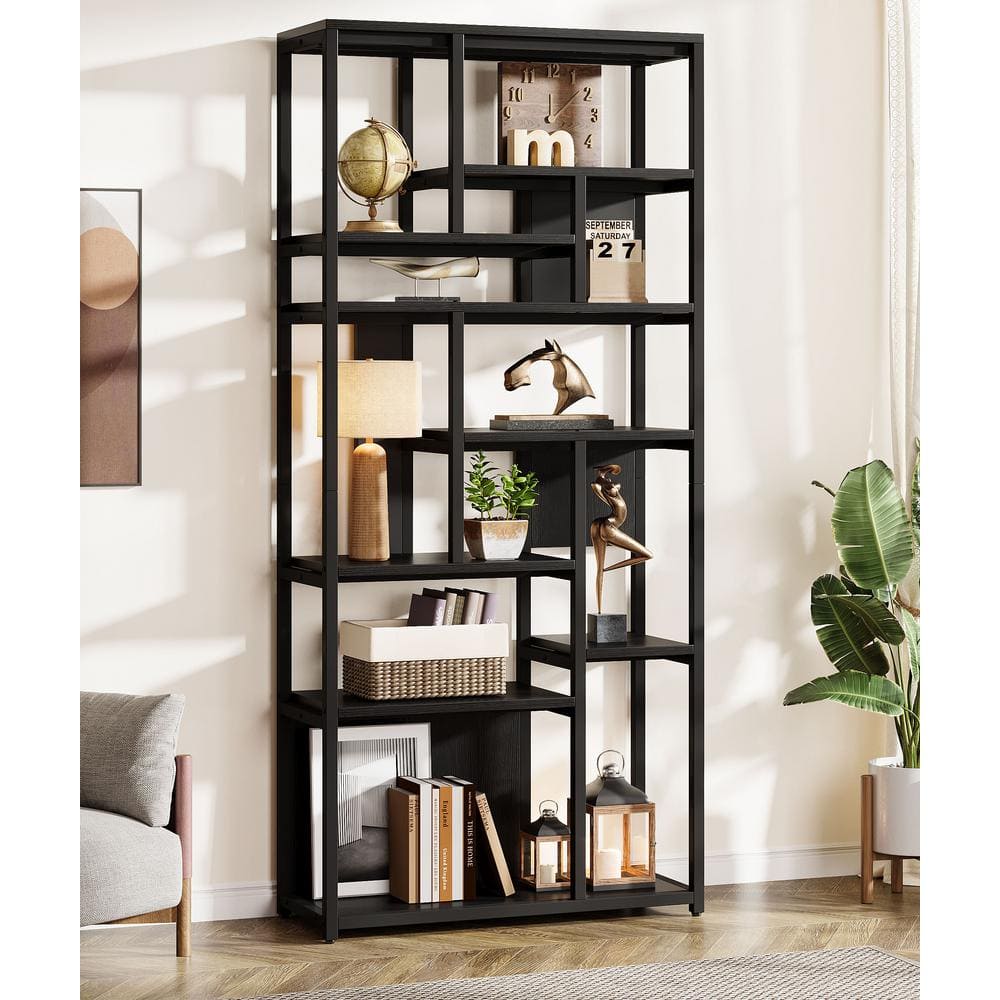 BYBLIGHT 70.9 in. Tall Black Engineered Wood 12-Shelf BYBLIGHT 70.9 in. Tall Black Engineered Wood 12-Shelf