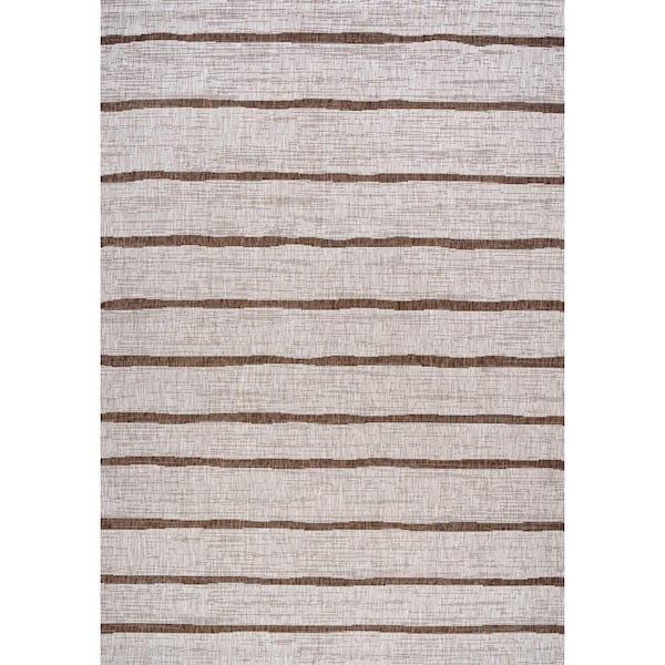 Colonia Berber Stripe Beige/Brown 5 ft. x 8 ft. Indoor/Outdoor Area Rug
