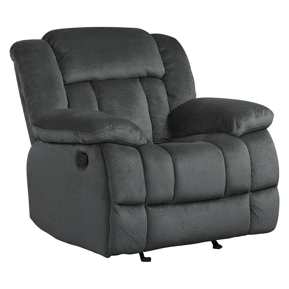 Magnus Charcoal Microfiber Glider Manual Recliner