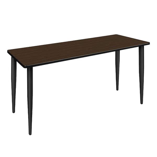 Kahlo 60 in. x 24 in. Neo Walnut Top Training Seminar Table Desk, Black Tapered Legs