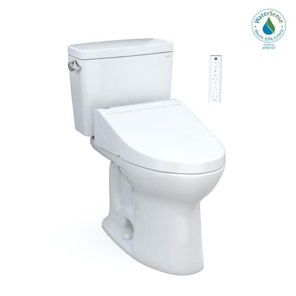 Drake 2-piece 1.28 GPF Single Flush Elongated ADA Comfort Height Toilet in.  Cotton White, C5 Washlet Seat Included