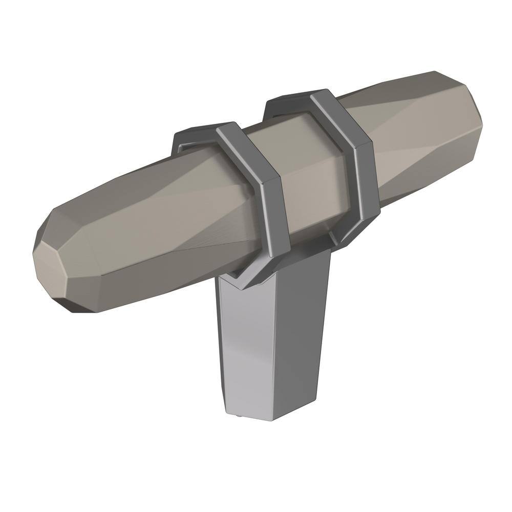 Modern 2.5-inch Brushed Nickel T-Handle Cabinet Knob