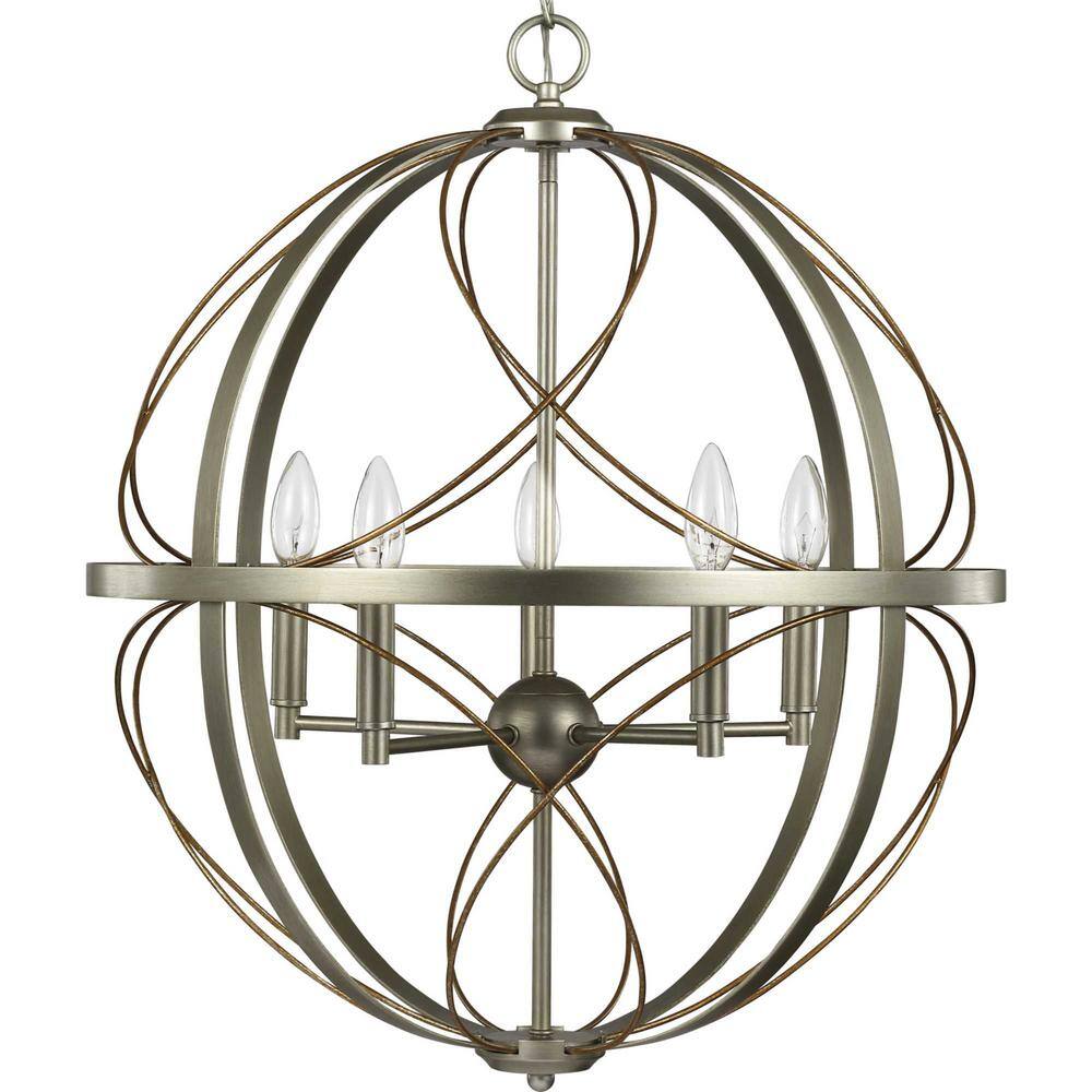Brandywine Silver Ridge 5-Light Open-Cage Globe Pendant