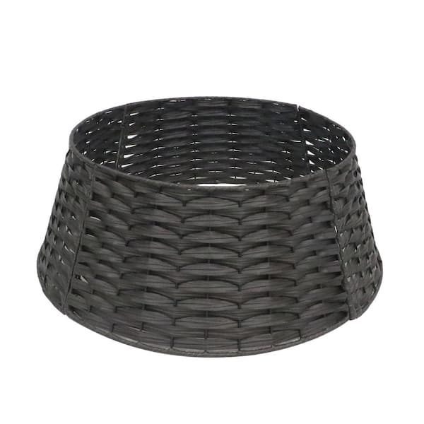 Round 45 in. Brown Wood Tree Collar Skirt for 6 ft. to 8 ft. Tree